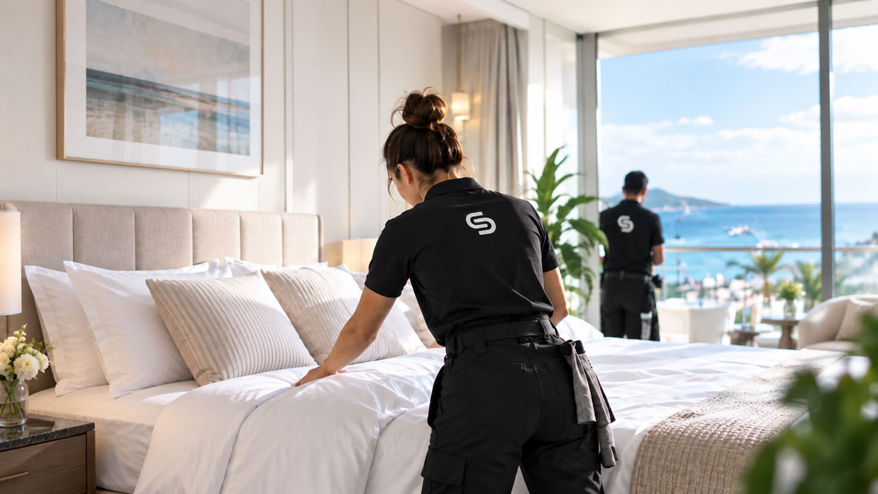 StayClean cleaning professional preparing a property